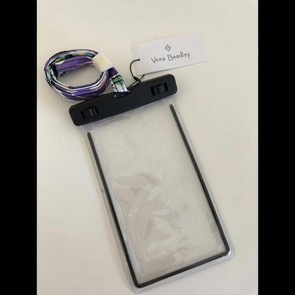 Vera Bradley NWT Waterproof Phone Pouch with Lanyard ISLAND FLORAL Black - Picture 2 of 5